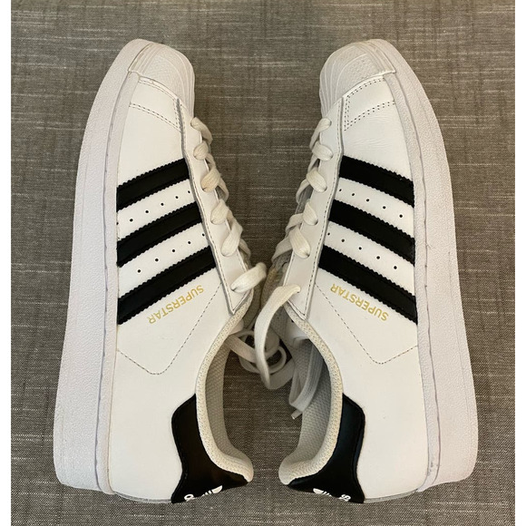 ADIDAS Originals Superstar J Boys 5.5 White/Black Gold Sneakers - Picture 6 of 13